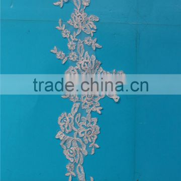 Guangzhou lace applique embroidered patch ukraine dress flower design