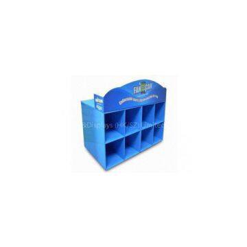 Fashion Blue Cardboard Counter Displays Stores ENCD047  with  UV coating for collecting