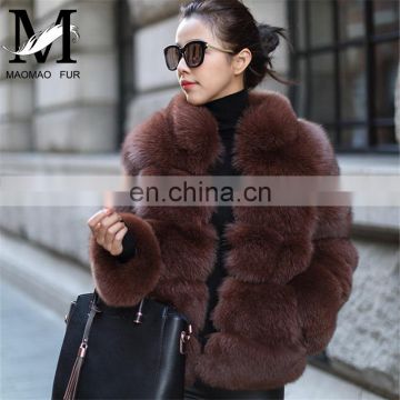 Fashion Hot Sale Womens Parka Coat Natural Fur Short Women Korean Real Fox Fur Coat