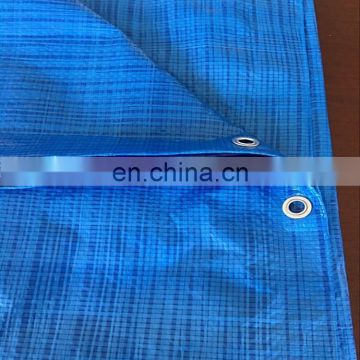 UV treated acid resistant blue poly tarp used for makeshift tent and roof cover