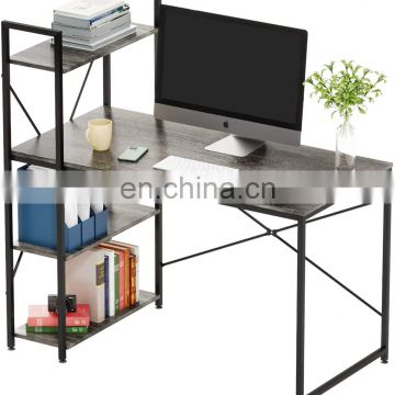 JS Computer Desk with Shelves,Writing Desk with Storage