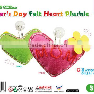 Mother's Day Felt Heart Shape With Suction Kit 5 Pack