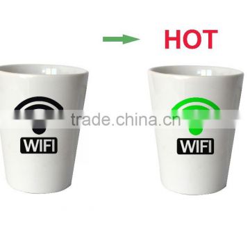 WIFI DESIGN V-shaped color changed ceramic mug