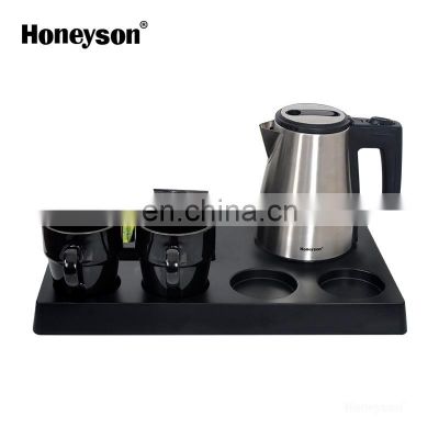 Unique Matt Stainless Steel 0.6L Kettle with ABS Tray for Hotel