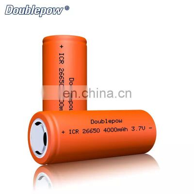 Manufacturer of li-ion icr battery 3.7v 4000mah 26650 lithium rechargeable battery for trial DIY