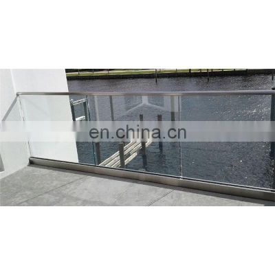 U channel balcony rail glass aluminum railings for outdoor