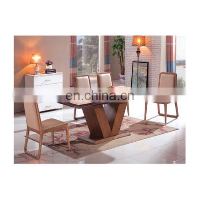 Rectangular table solid wood base Marble  dinning tables glass table sets