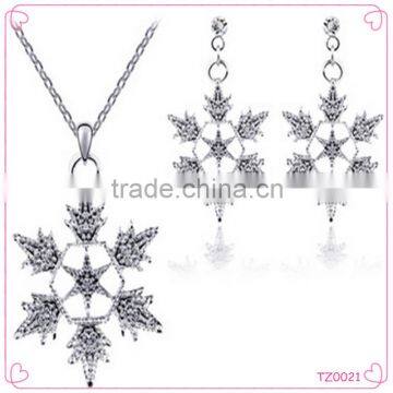 Christmas snow flower necklace set old fashion bridal jewelry set exquisite jewelry