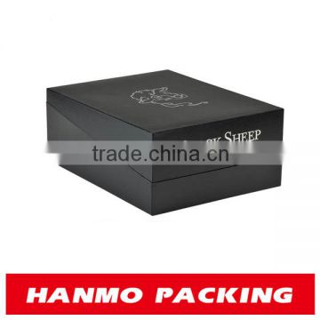 black paper box with hot stamping wholesale