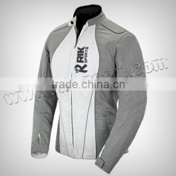 Men Motorbike White & Grey Cordura Jacket Made of 100% Polyester 600D, Inside waterproof & Breathable fabric