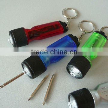 Promotion plastic mini flashlight tool keychain