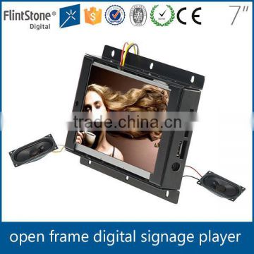 7 inch open frame lcd monitor,leaflet holder card board player video open frame, advertising monitor frameless