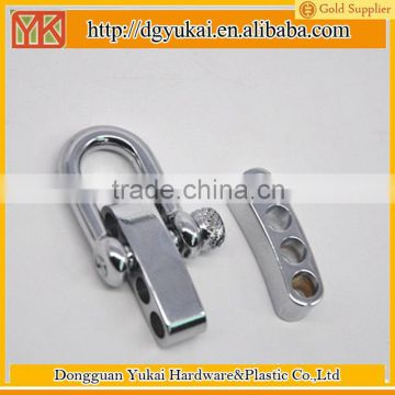 Yukai Silver zinc alloy shackle with 4 holes for paracord bracelet