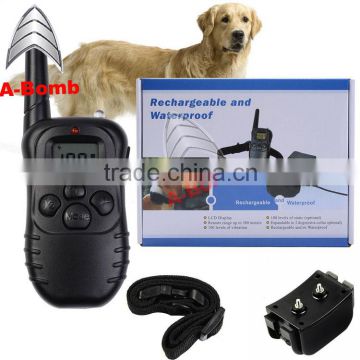 2016 new 300m remote pet training collar with TPU waterproof pet training collar anti bark spray collar pet accessories