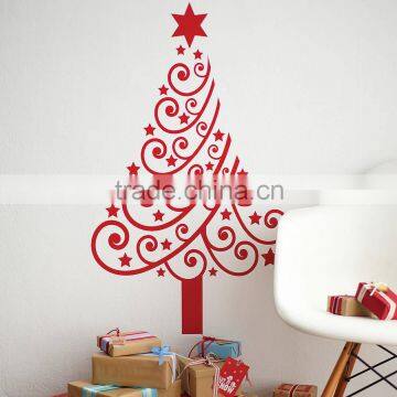 Red christmas tree wall stickers