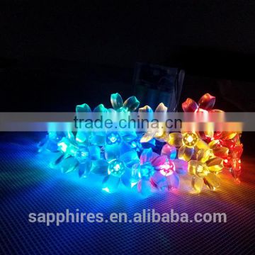 20L Colored led battery string light with flowers led light