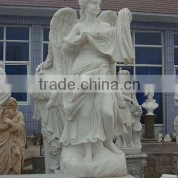 RC-074 white polished marble sculpture angel