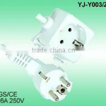 Power Cord GS/CE 16A 250V Extension Socket for Ironing Board with VDE cable H05VV-F 3G1.0mm2 2.0meters white