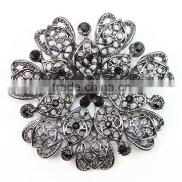 Noble Fashion Gun Black Crystal Rhinestone Brooch Bouquet for wedding women pins
