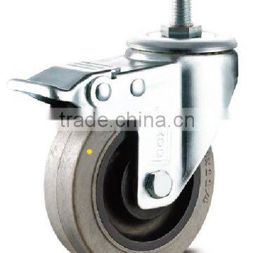 100 mm Threaded Total lock TPR caster Conductive TPR wheel