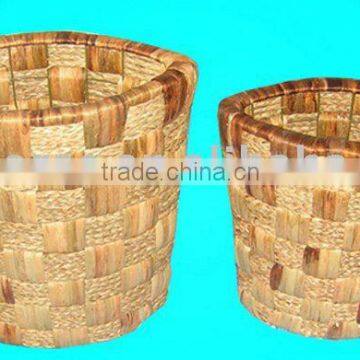 Two Pieces Water Hyacinth Home Storage Basket