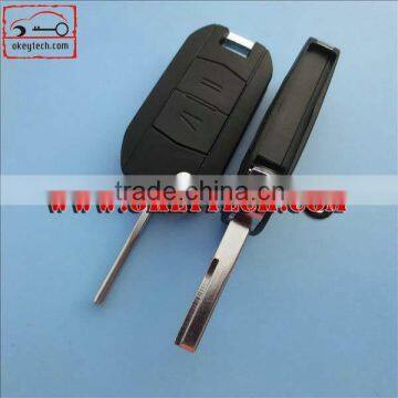 OkeyTech Opel 2 button flip key shell with HU43 blade for flip key case for opel key