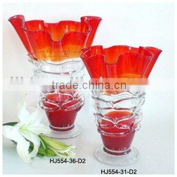 Murano Glass Vases in Red