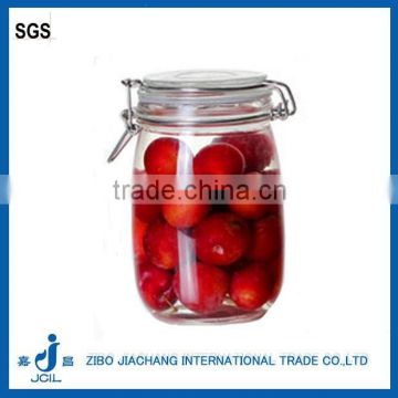 500ml, 700ml, 1L ball shape glass jar with clip glass lid canister