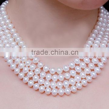 high quality freshwater real large honora pearl necklace