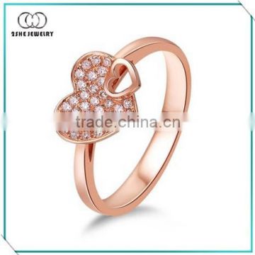 Wholesale double heart design ring