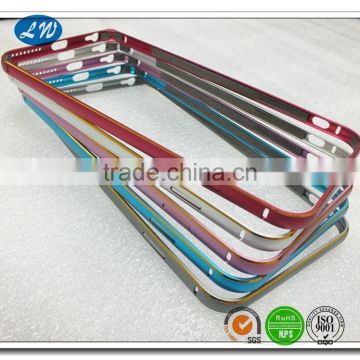 High precision customized cnc machining aluminum mobile phone frame with colorful anodized and highlight