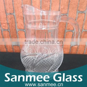 Delicate Design Glass Bottle With Handle Glass Water And Juice Bottle