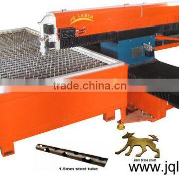 Laser machine cutting metal sheets computerized imagine shape