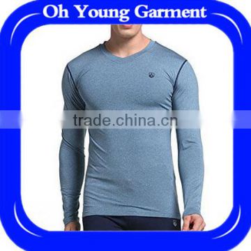 Wholesale New fitness men long sleeve running sports t shirt men thermal muscle gym bodybuilding compression tights clothes
