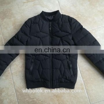 OEM Custom logo mens polyester quilted warm winter jacket bomber polyester quilted thick man blazer