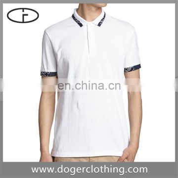 Custom made wholesale high quality white polo shirt for man