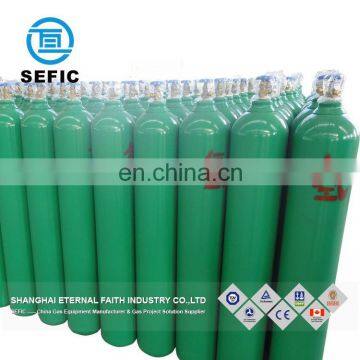 Different Sizes ISO9809-3 High Pressure Seamless Steel Industrial 40L Hydrogen Gas Cylinder with 99.99% Purity