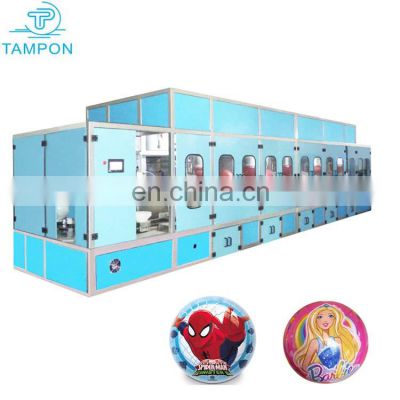 Round atumetic tampo pad printing machine for inflated soccer pvc ball big logo