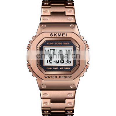 Luxury brand Skmei 1456 watches men digital wristwatch stainless steel relojes hombre