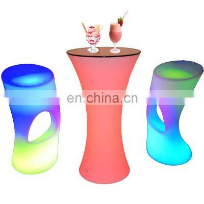 sofa set furniture led light bar stool plastic tables rechargeable led high table bar stools