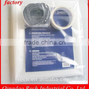 China quality low price polyethylene transparent painting protect zipper drop sheet