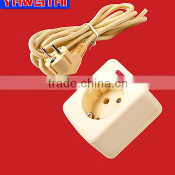 1 gang extension socket with wire with grounding
