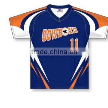 Custom Sublimated Half Sleeves O-Neck Cowboys Baseball Jersey/T-Shirt made of Moisture Wicking Cool Polyester fabric