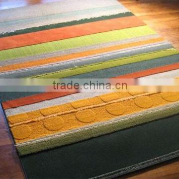 Nice stripe rainbow color wonderful handtfuted carpet