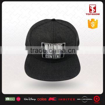 custom cheap flat brim paper straw 6 panel cap snapback