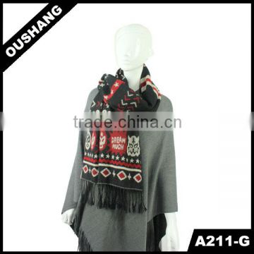 A211-G High Quality Fashion Scarves Black Pashmina Scarf