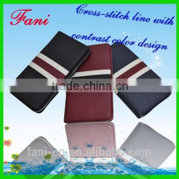 Contrast color design luxury style leather wallets and purses fo rmen personalized