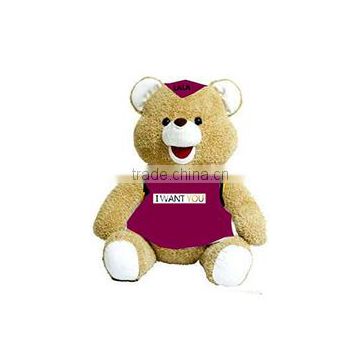 embroidery imprinted promotional logo sitting teddy bear dress scarf beanbag bandana t-shirt bib tie ribbon animal toys