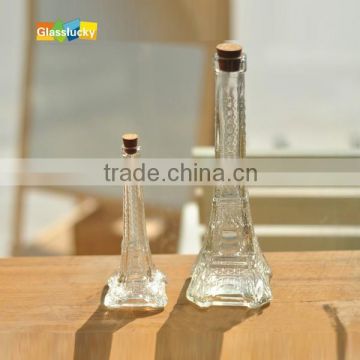 wholesale glass eiffel tower as floater, glass tower for storage