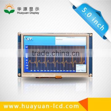 Industrial transparent 5" lcd display 800x480 with 350-1000cd/m2